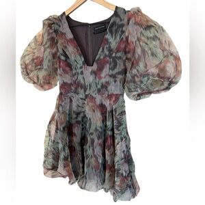 Urban Outfitters Multicolor Puff Sleeve Dress